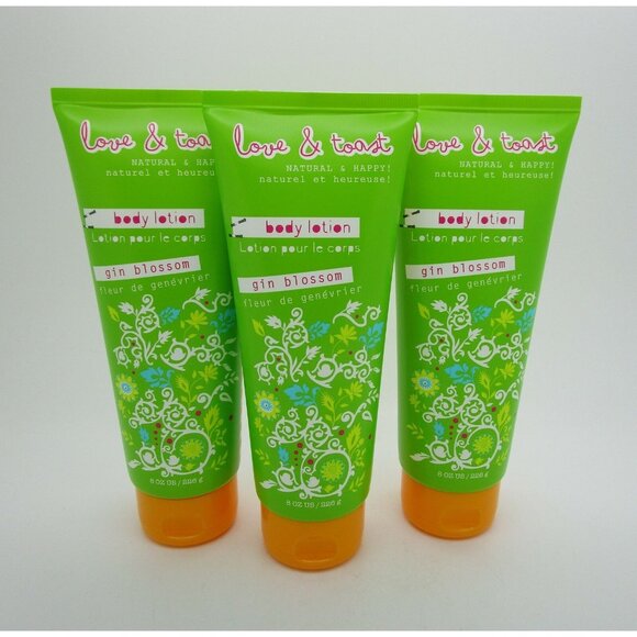 LOVE & TOAST Body Lotion GIN BLOSSOM 8 oz each - Lot of 3 - Picture 1 of 1